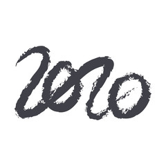 Greeting card design template with chinese calligraphy for 2020