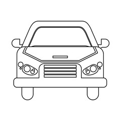 Car vehicle frontview black and white