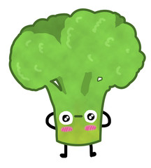 Kawaii broccoli with hands and legs
