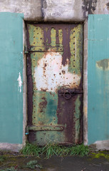 Rusting steel door at Fort Worden - an abandonded WWI era military installation