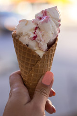 Woman eating ice cream 