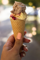 Woman eating ice cream 
