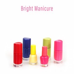 Nail polishes bottles isolated on white background