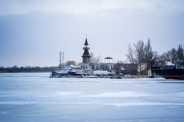church in winter