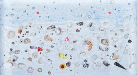 background of sea sand and seashells - 246699937