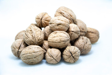 walnuts isolated on white background