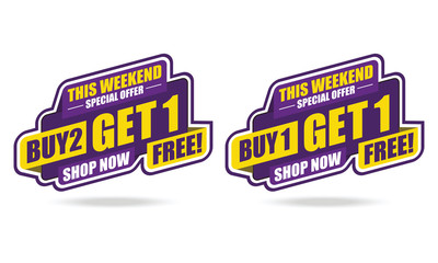 This Weekend Special Offer Buy 2 Get 1 Free Vector illustration - Vector Marketing Advertising and PR