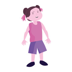 happy cute girl on white background