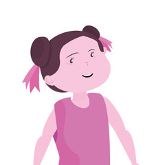 happy cute girl on white background