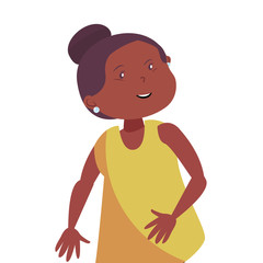 happy cute girl on white background