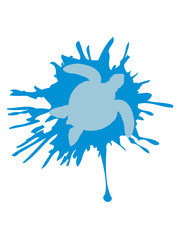 nass tropfen klecks farbe spritzer graffiti meeresschildkröte silhouette umriss schatten wasserschildkröte schildkröte wasser turtle schwimmen meer flossen clipart design schön panzer tattoo logo