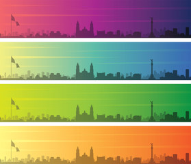 Mexico Multiple Color Gradient Skyline Banner