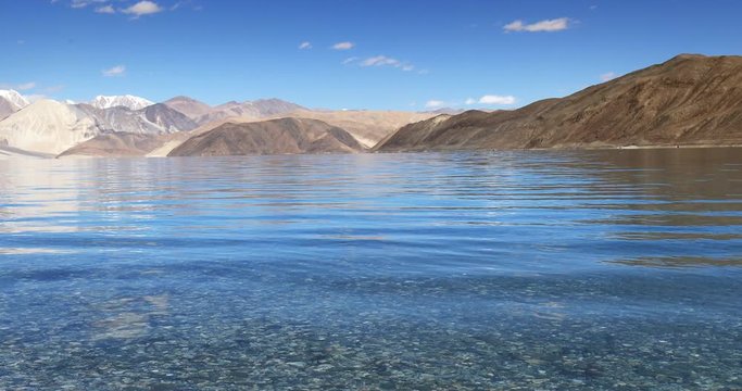 Mountain lake beautiful nature landscape. Pangong Tso in Ladakh India