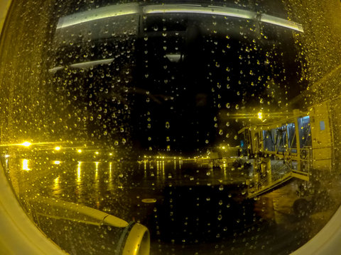 Airplane window - Aeroporto de Confins - Minas Gerais - Brazil