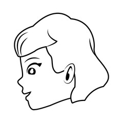 young woman face cartoon