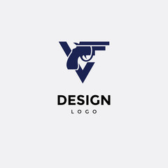 Vector logo design, gun icon