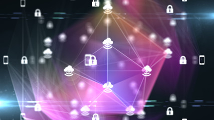 Naklejka premium Connected devices using cloud computing networks for Internet of things IOT