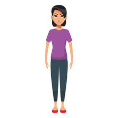Fototapeta premium young woman body cartoon