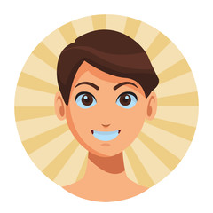 young man face cartoon