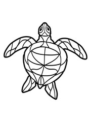 kontur comic cartoon wasserschildkröte schildkröte wasser turtle schwimmen meer flossen clipart design schön panzer tattoo logo