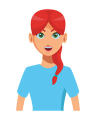 young woman upperbody cartoon