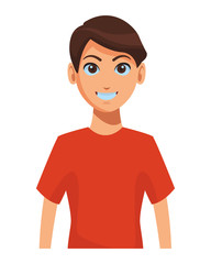 young man upperbody cartoon