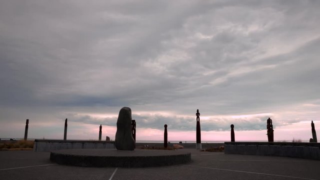 Sunset timelapse of the Maori star map in Hawkes Bay New Zealand