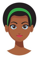 young woman face cartoon