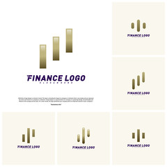 Set of Stats Financial Advisors Logo Design Concept. Finance logo Template Vector Icon