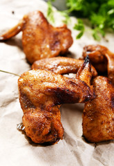 Roasted chicken wings in hot pepper
