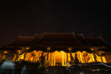 sirinthorn Wararam Phu Phrao Temple at sunset in Ubon Ratchathani Thailand