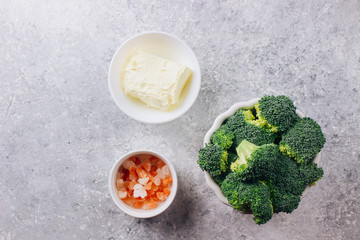 broccoli puree in a white bowl