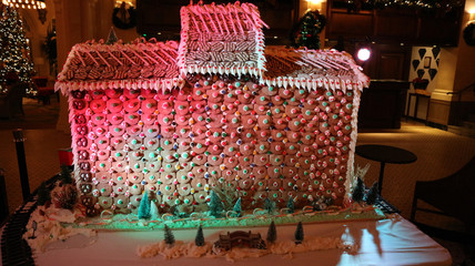Giant gingerbread house or hotel model