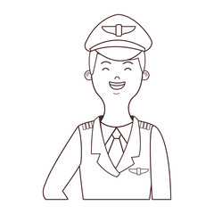 airplane pilot upperbody cartoon