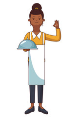 restaurant waitress cartoon