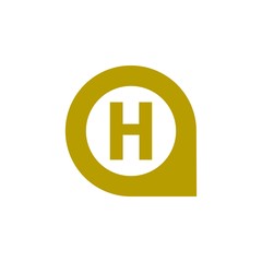 Pin location wirh letter H logo design