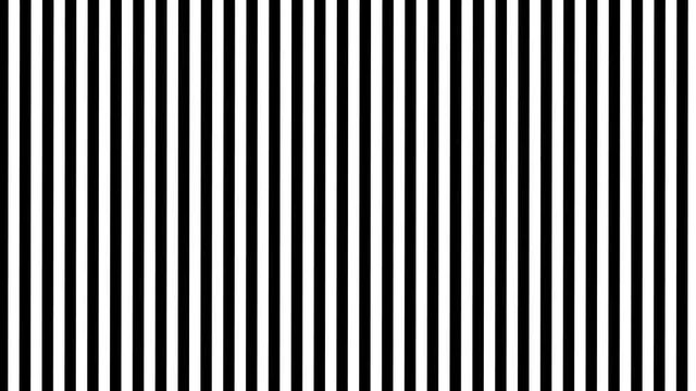 Loopable fine black and white lines stripe pattern rotating background, 4K UHD
