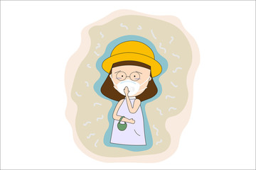 women wear masks N95 to prevent air pollution in the city PM 2.5 in dust meter. Such as dust, smoke and smell Concept flat style vector illustration environmental impact.-EPS 10