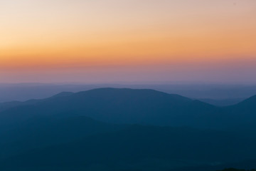 Sunset Dusk Light Over Mount Buffalo Landscape in Victoria, Australia.