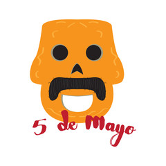 Mexican skull. Cinco de mayo. Vector illustration design