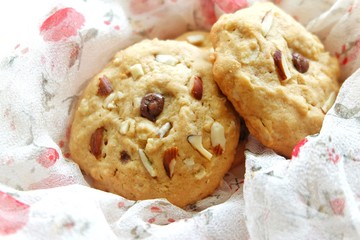 Close up of almond cookies
