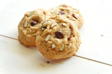 Close up of almond cookies
