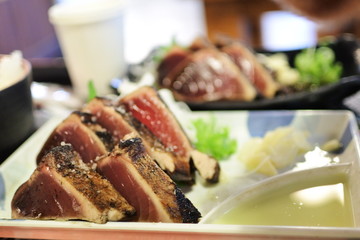 sashimi - roasted bonito, japanese cuisine