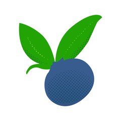 Isolated blueberry. Halftone style. Vector illustration design