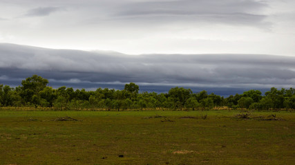 Fototapeta na wymiar Storm clouds gather over the Outback in Australia
