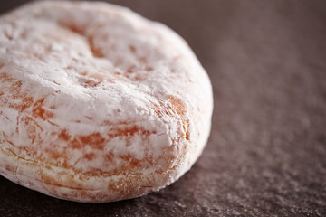 Powder sugar coated donuts