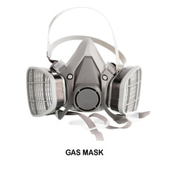  Gas Mask isolated on white background.