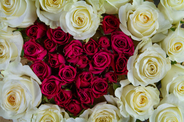 Love Heart Blooming Roses Background