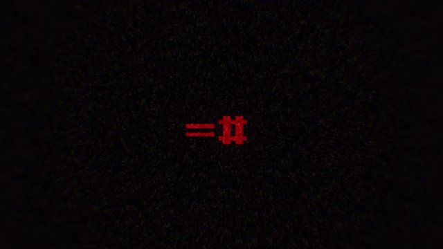 Intentional digital artifact injection fx animation, decoding a noisy scambled 8-bit text: dreams.