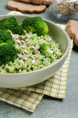 Traditional rice with green sauce